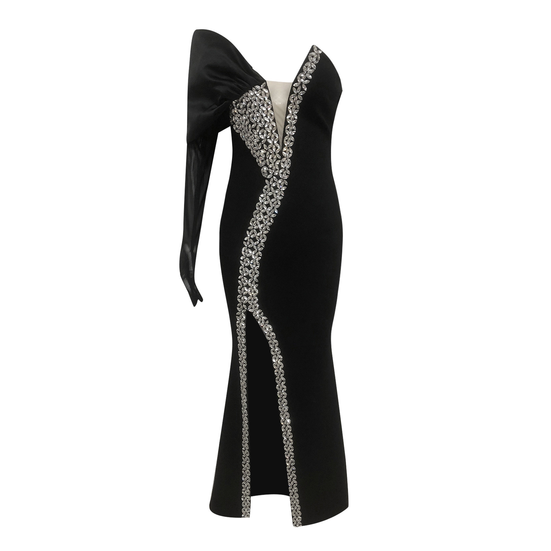 Vestido Sexy sin Tirantes con Pedrería, Estilo Europeo y Americano, Nuevo para 2025, Moda Transfronteriza de Amazon, Cintura Alta, Ajustado, Tipo Vendaje image 7