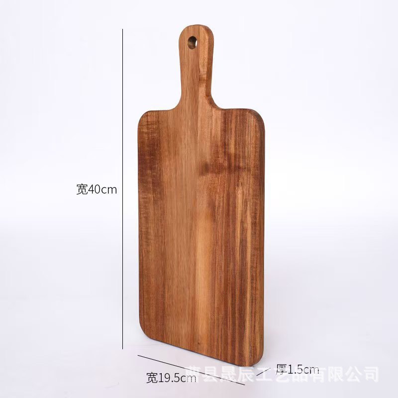 Tablero de cortar de madera de acacia Tablero de cortar de madera maciza Tablero de cortar de frutas y verduras Tablero de cortar Tablero de cortar con mango de madera de acacia Tablero de cortar pizza Tablero de bistec