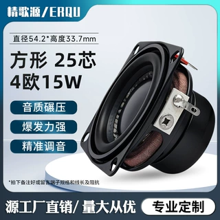 精歌源方形54mm2寸25芯双磁大功率音箱4Ω15W高保真小喇叭扬声器