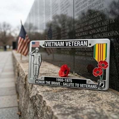 New Foreign Trade Product: Vietnam Veteran Tribute License Plate Frame Decoration Vietnamlicenseplateframe