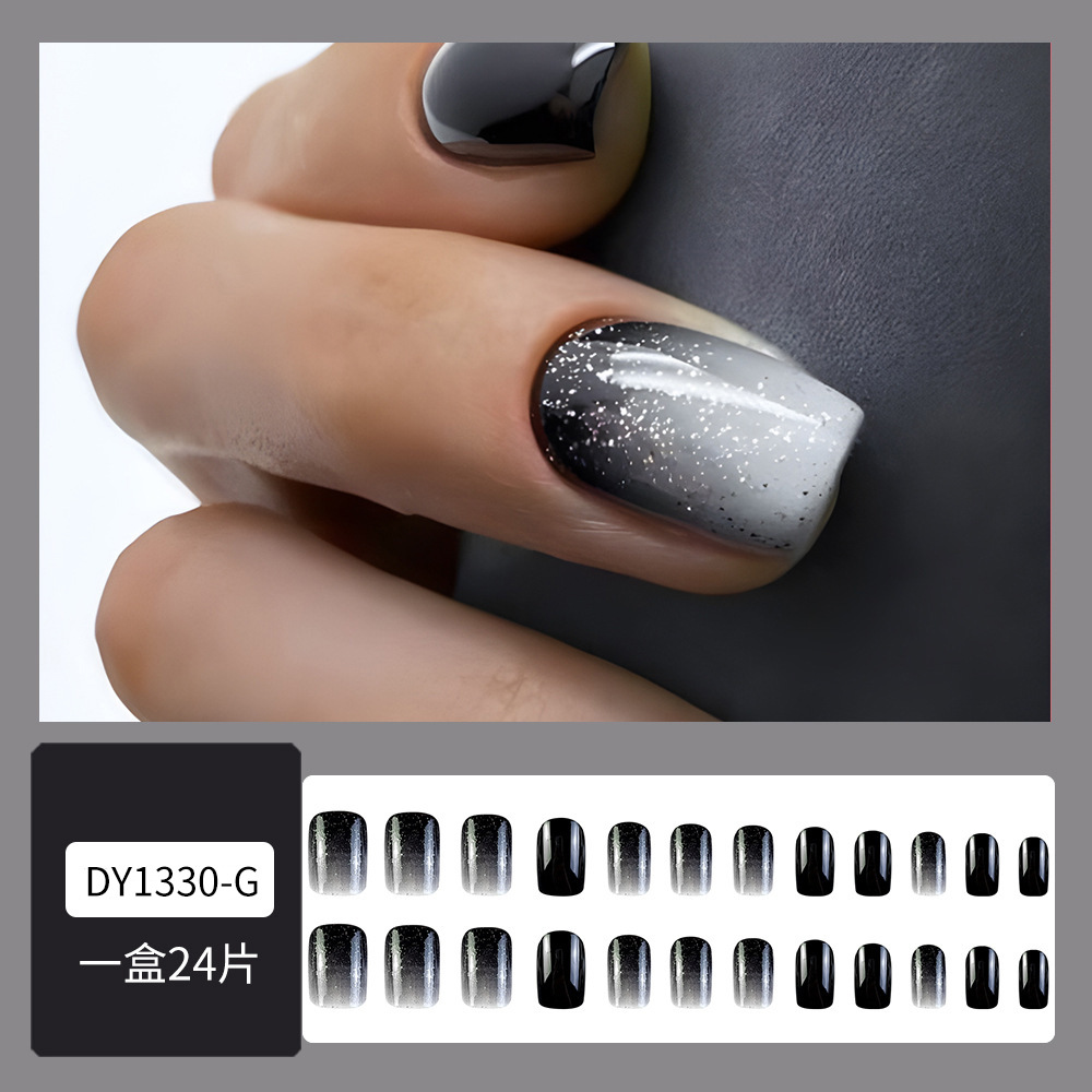 Puntas de uñas postizas de estilo europeo y americano, piezas de uñas desmontables de longitud media, uñas usables, puntas de uñas puras y elegantes.