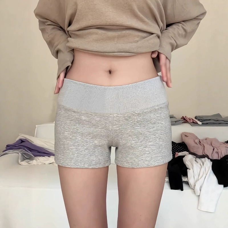 American-Style Simple and Sexy Hot Girl Sports Shorts for Women, Summer Thin High-Waisted Elastic Slim-Fit Hip-Hugging Shorts