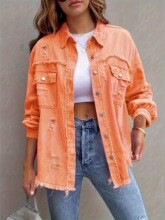 G 29551 Women's Distressed Denim Jacket ţ������ ŷ���羳