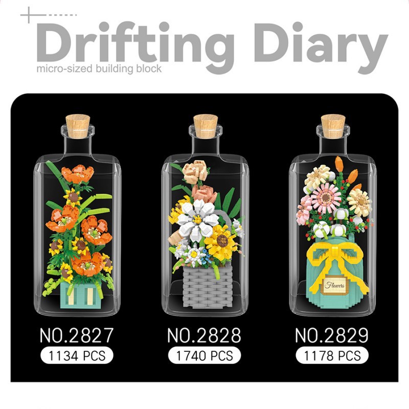 Bloque de construcción flor regalo de vacaciones Día del maestro Día de la madre asamblea al por mayor Día de la mujer recomendar bloque de construcción juguete regalo de niña