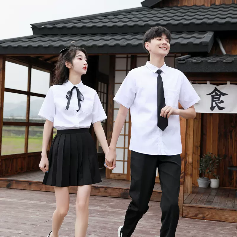 学生装韩版制服初高中校服长袖白衬衫学生班服套装校园毕业演出服