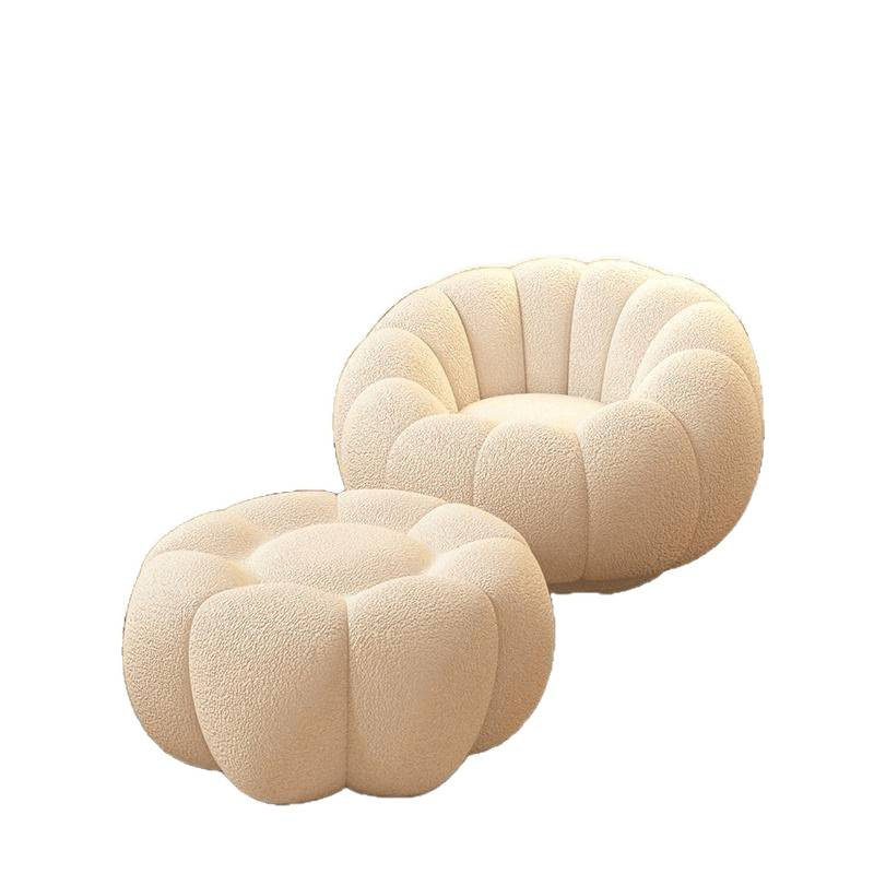 Sofá crema perezoso sofá de cordero sofá de cachemira sofá único sofá giratorio dormitorio tatami balcón red