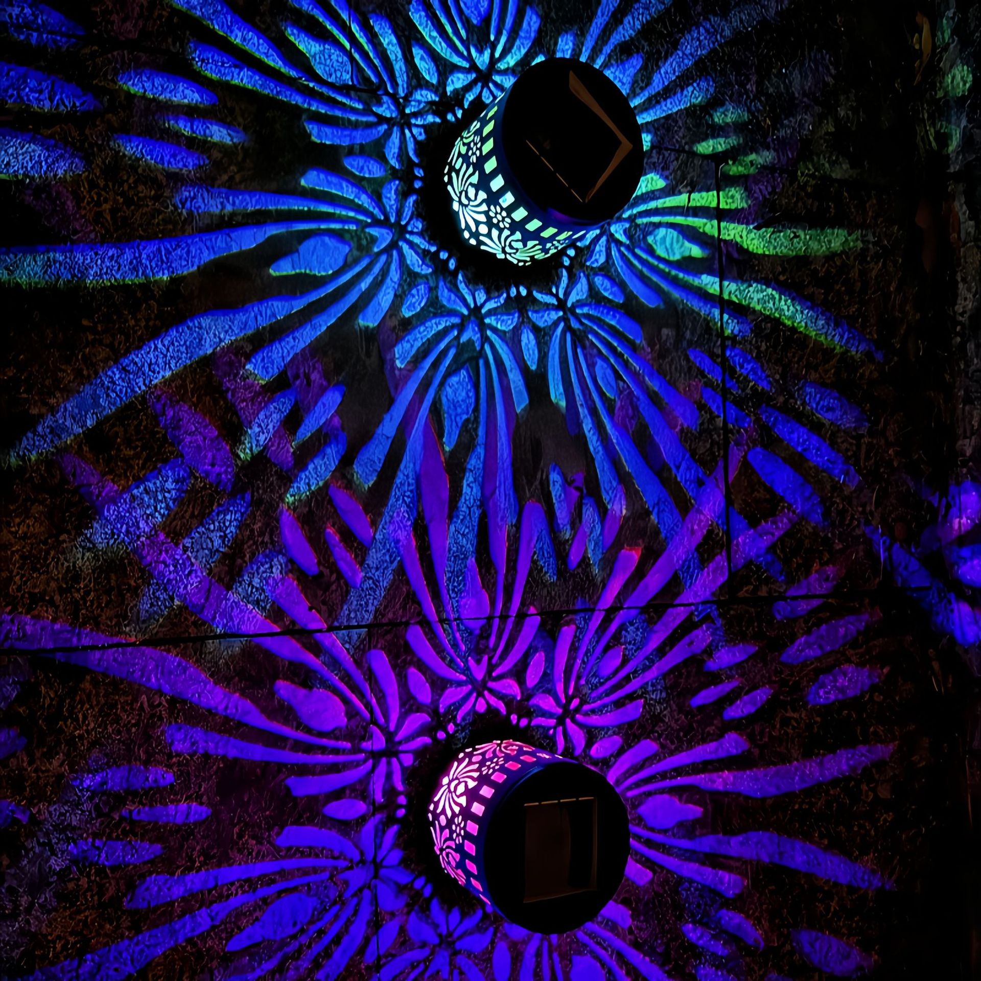Solcellsdriven mandala solros vägglampa för trädgårdsbelysning_voghion.com
