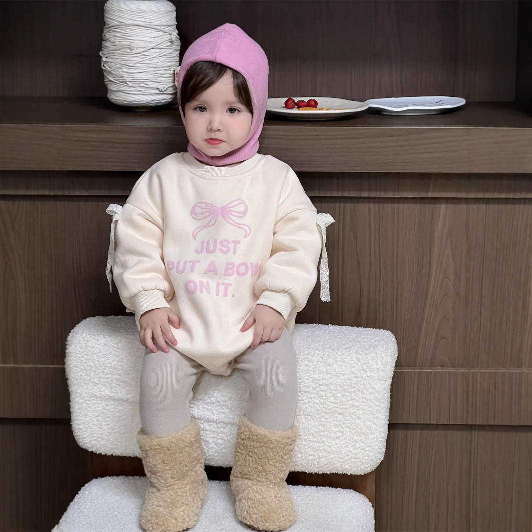 Ropa de invierno para niños niñas monótese grueso ropa infantil coreana con camisa de terciopelo para bebés bolsa de pelusa