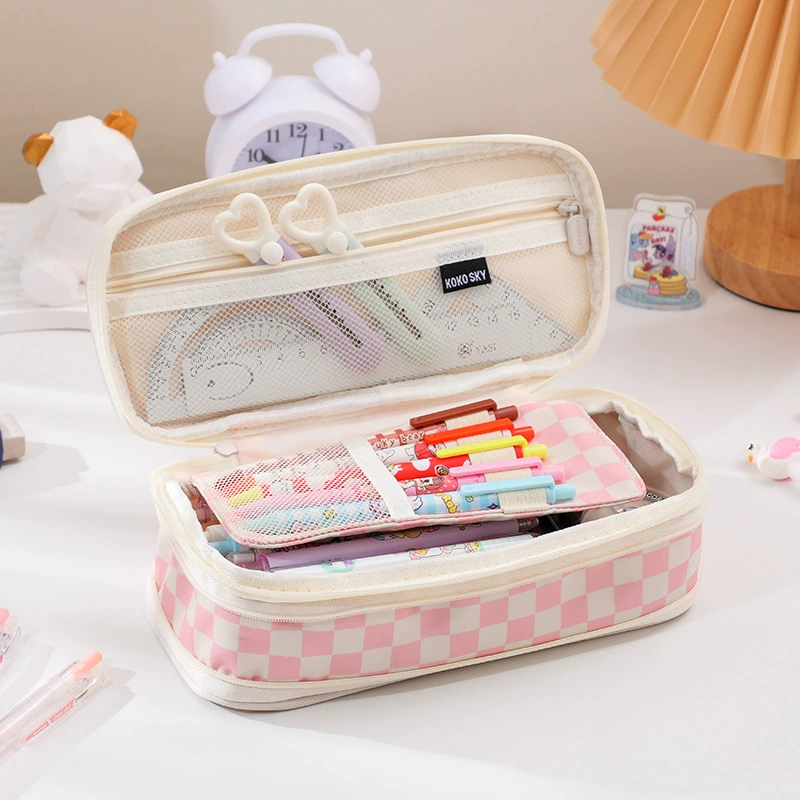 Telescopic Pencil Case, Large-Capacity Zipper Pouch, Expandable Design, Multiple Prints