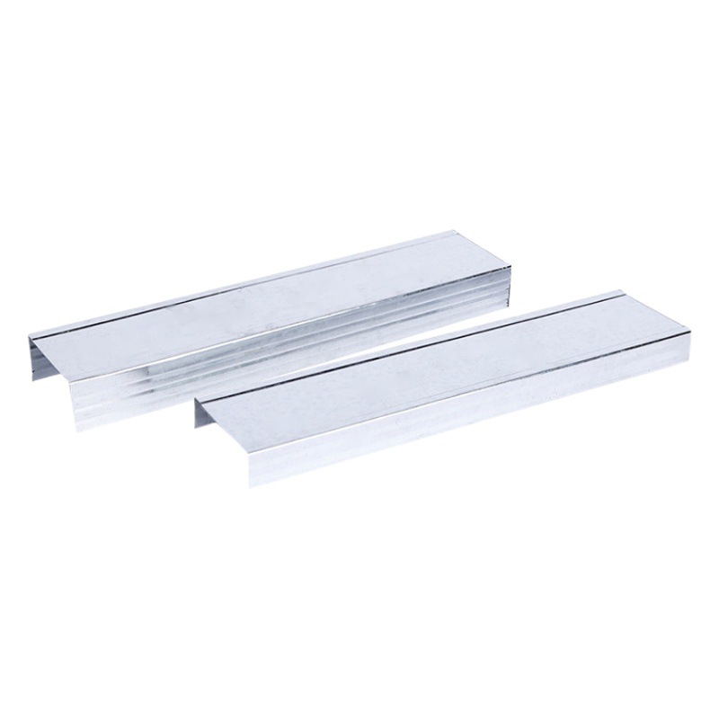 Fábrica al por mayor quilla de acero ligero ingeniería techo partición pared quilla principal y auxiliar tipo tarjeta de accesorios de decoración para el hogar de acero ligero quilla