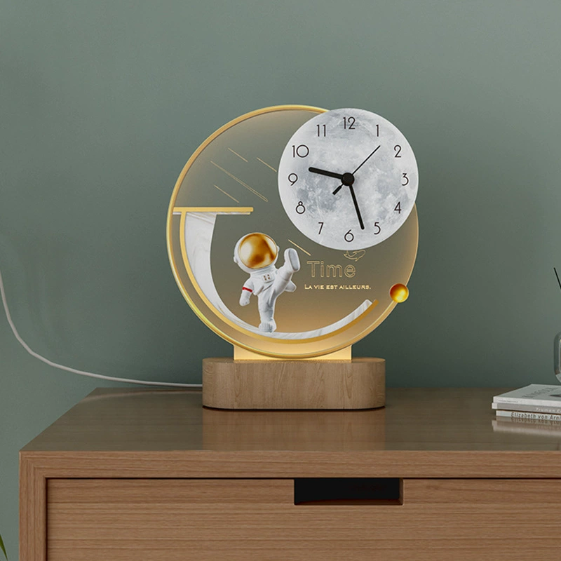 Часы для гостиной с астронавтом, настольные часы для спальни, дома, интернет-знаменитости, креативные декоративные настольные часы, бесшумные часы, украшения