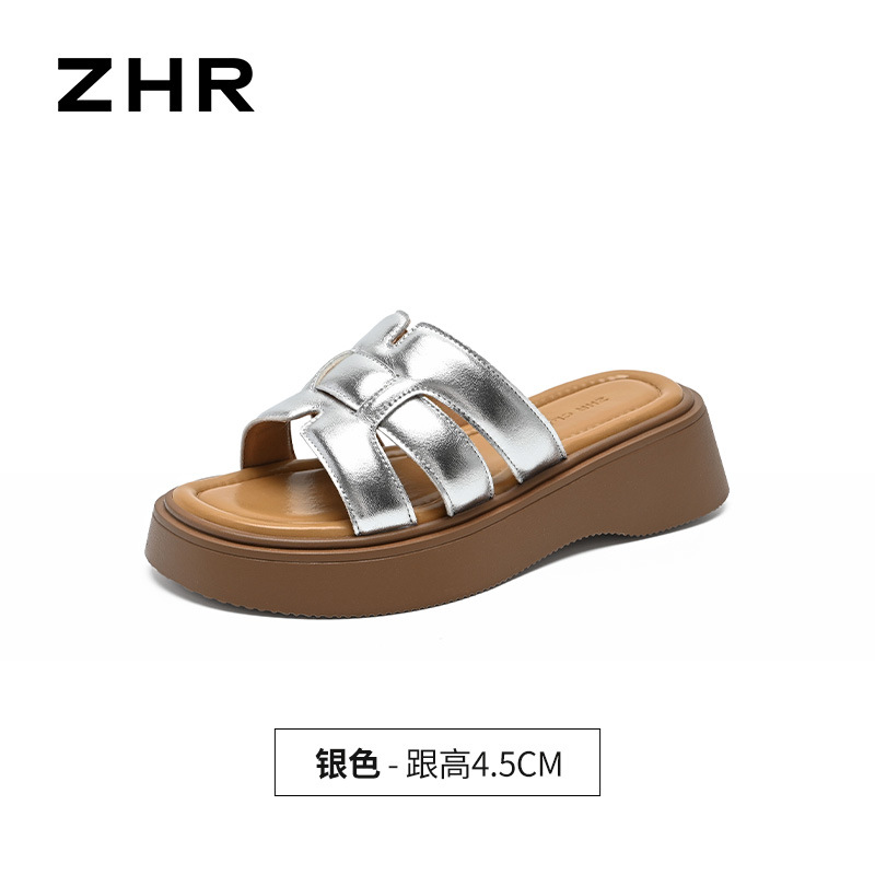 Dép tông nữ đế dày thời trang, nhẹ thoải mái, tôn dáng — AB213 Bạc