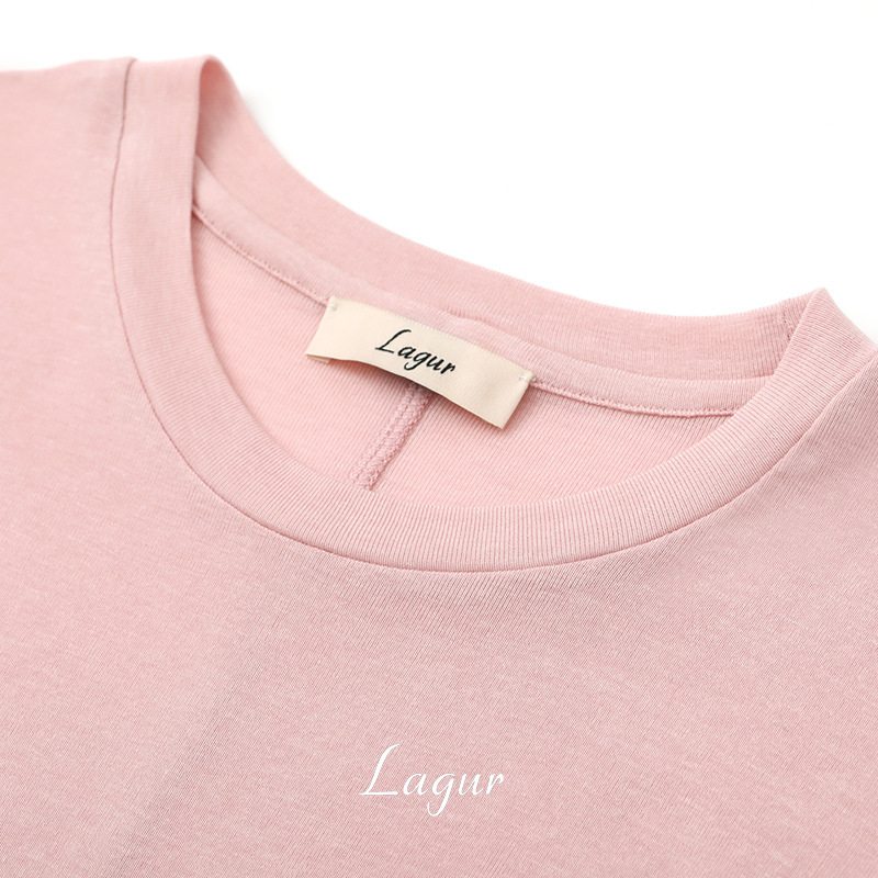 ROW After Wind Mid-stitched Lyocell Acetic Acid Mulberry Silk Foundation Shoulder Short-sleeved Slimming T-shirt Bottoming Summer Fashion Women ROW After Wind Mid-stitched Lyocell Acetic Acid Mulberry Silk Foundation Shoulder Short-sleeved Slimming T-shirt Bottoming Summer Fashion Women
