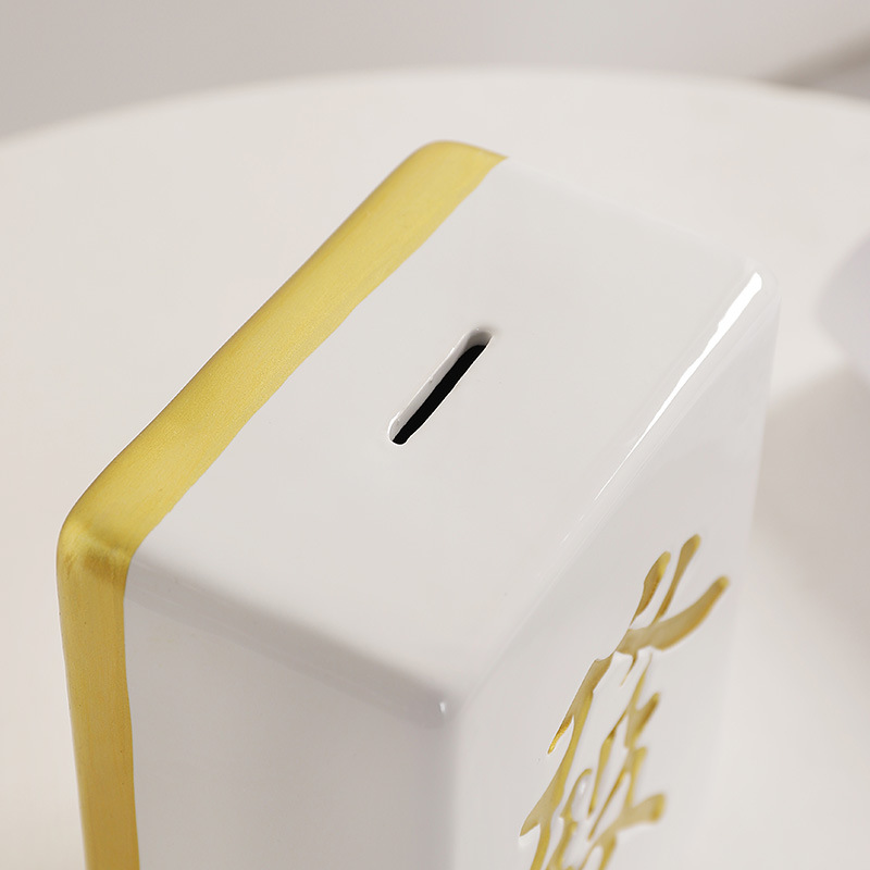 Mahjong fortuna alcancía de cerámica creativa gran cambio moneda alcancía decoración del hogar Decoración regalo de cumpleaños