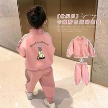 女童运动套装洋气2022春秋季新款女宝宝时髦韩版小童秋装两件套潮