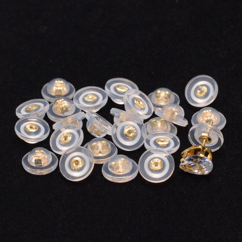Color-preserving 18k gold transparent silicone earth ear plug high-grade non-slip earring plug diy earring ear-forced flying saucer ear plug Color-preserving 18k gold transparent silicone earth ear plug high-grade non-slip earring plug diy earring ear-forced flying saucer ear plug
