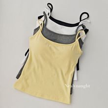 夏季2025美式辣妹可拆卸胸垫吊带女绝美紧身显瘦背心遮副乳短上衣