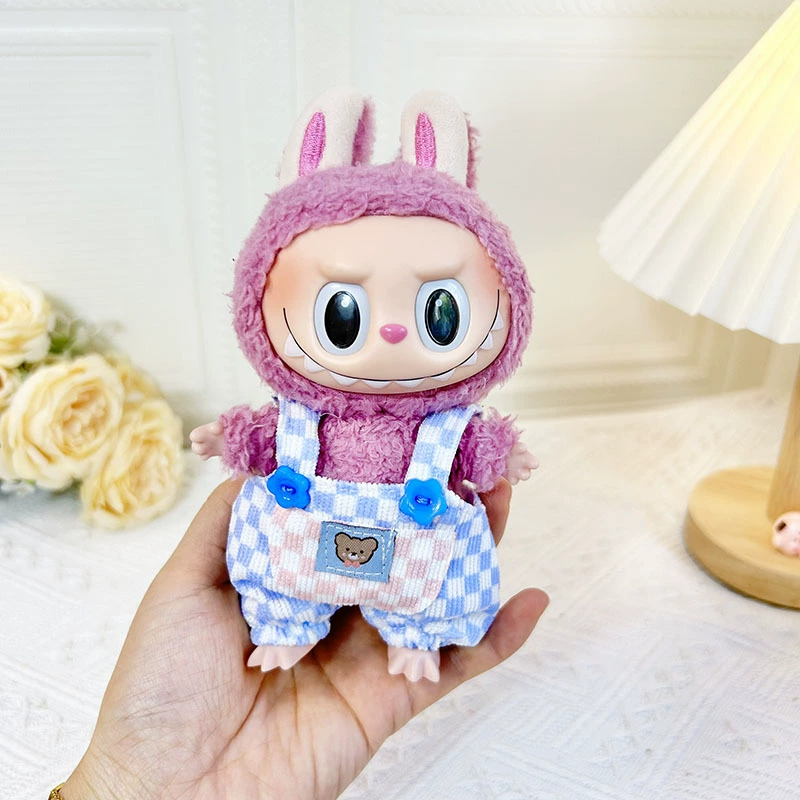 Только одежда] 17см подвеска с слепым ящиком Labubu одежда Labubu кукла детская одежда конус надевания комбинезоны милый и милый