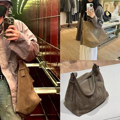 小白同款25年秋冬新款hobo单肩斜跨包麂皮绒大容量通勤托特女包潮