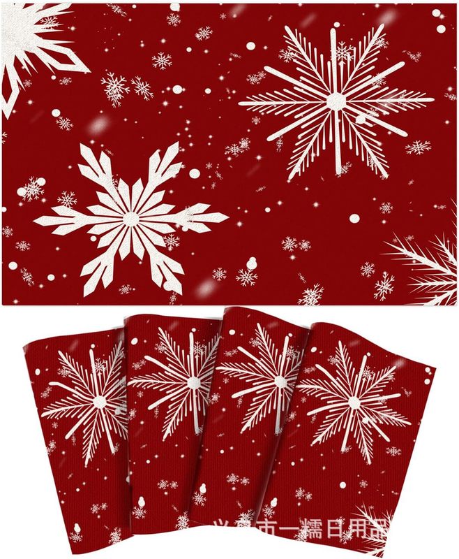 クロスボーダー爆発クリスマス雪だるま食事マット雪格子テーブルマットクリスマスパーティー装飾断熱マット祝日装飾|undefined