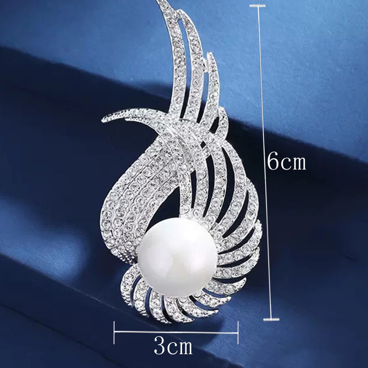 Alas de Ángel broche de plumas de perlas de alta gama femenina perla ramillete diseño sentido nicho traje pin temperamento Accesorios image 5