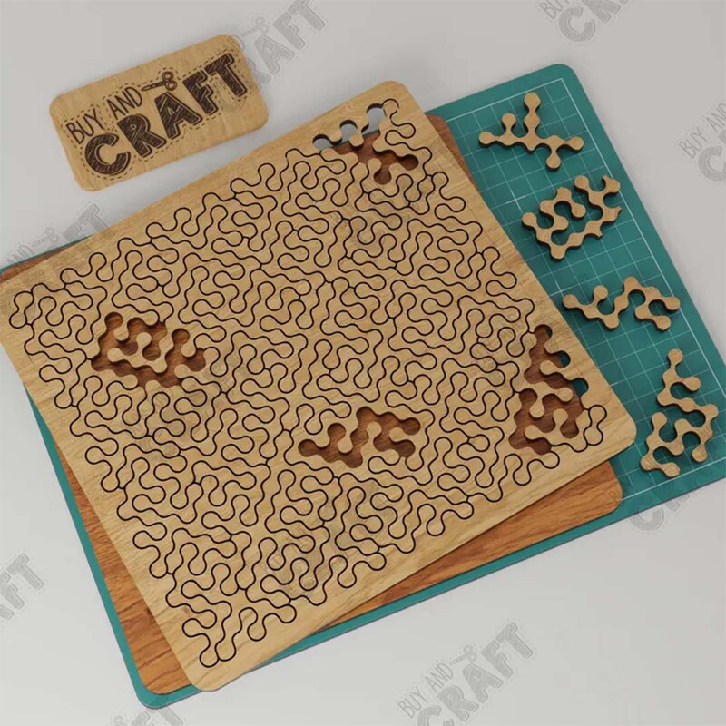 Cross-Border High-Difficulty Brain-Burning Decompression Wooden Puzzles for Children and Adults, Educational Puzzles, Logical Geometric Thinking Advanced Play