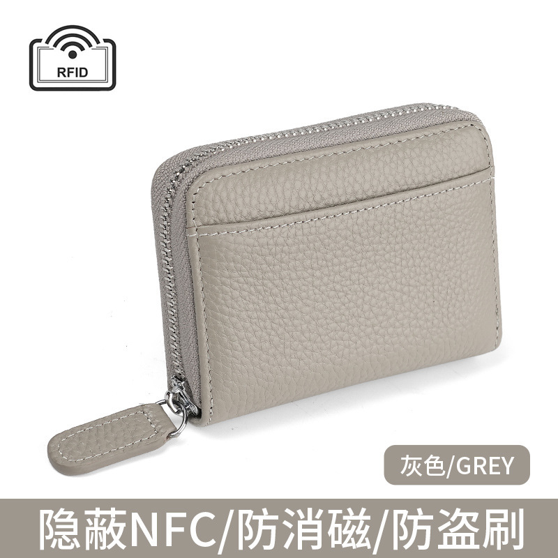 トップ層牛革rfid盗難防止カードバッグ銀行カードカードカードカバー名刺バッグオルガンカードバッグ財布|undefined