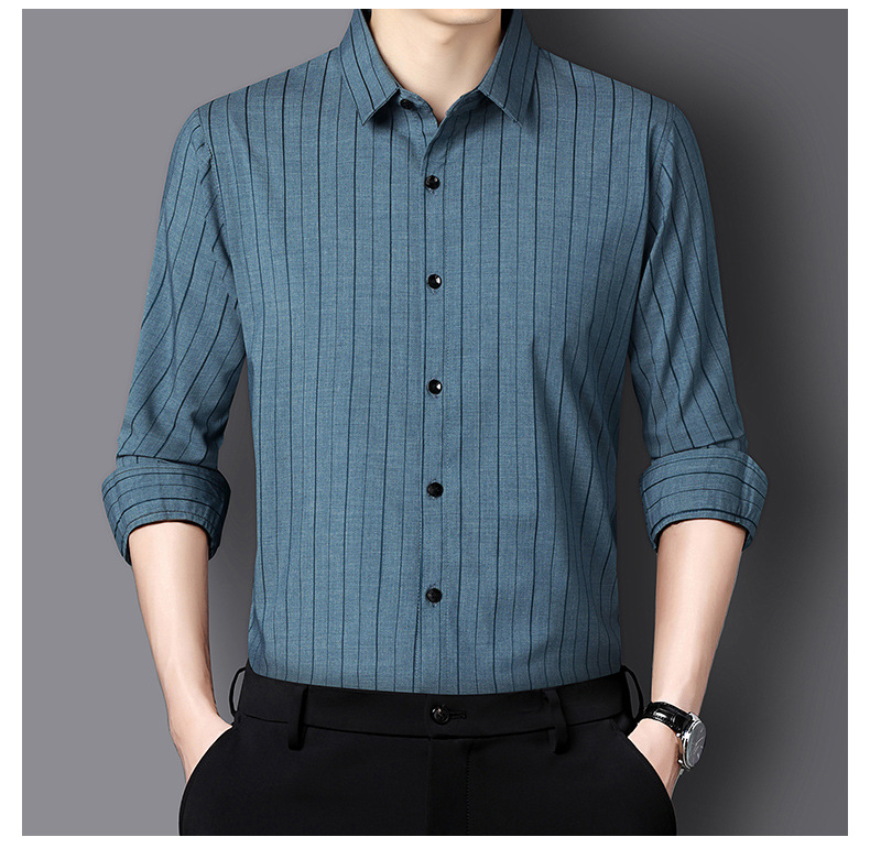 Camicia elegante uomo manica lunga traspirante no stiro_voghion.com