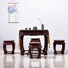 老挝红酸枝巴里黄檀清式六角桌圆鼓桌圆凳仿古典新中式红木家具