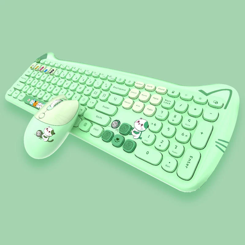 Wireless keyboard, mouse, cute acrylic unlimited set for office