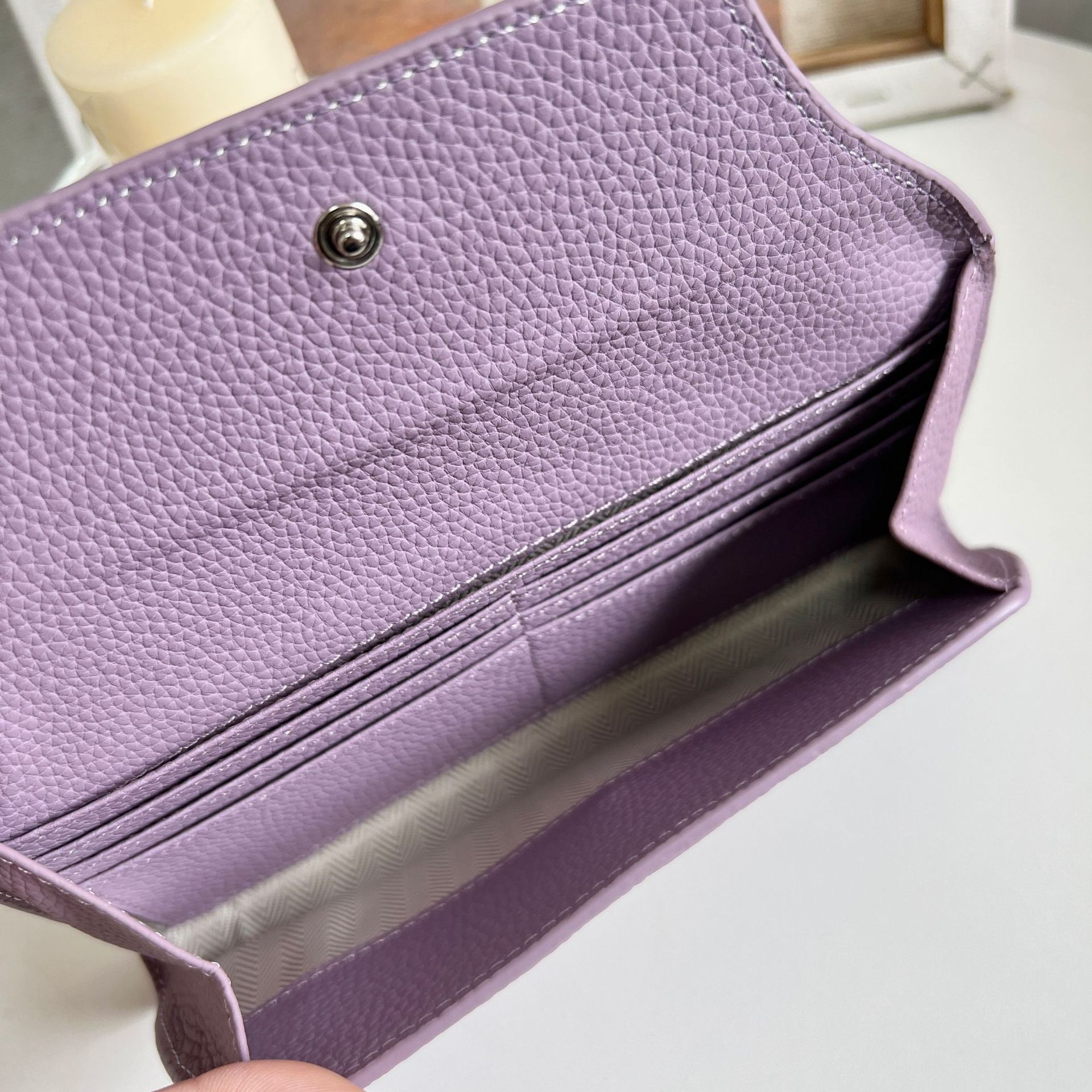 Women's Genuine Leather Long Wallet 2024 New Arrival Top Grain Cowhide Niche Design Luxury Large Capacity - Thumbnail 4