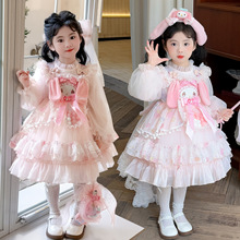 女童卡通美乐蒂洛丽塔2025春季新款儿童长袖公主网纱连衣裙中小童