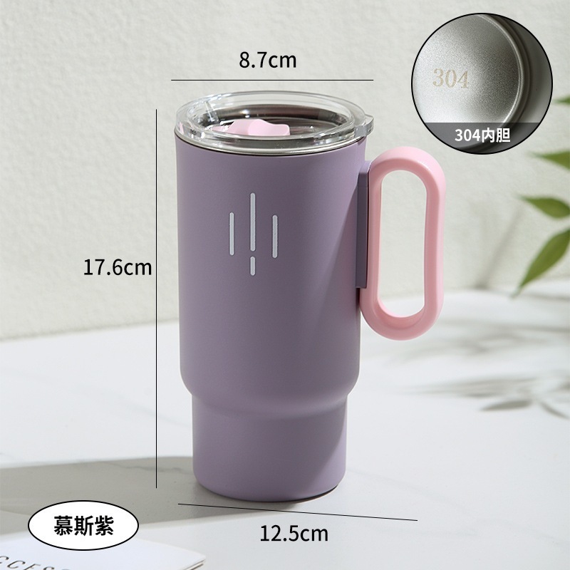 家用随手杯便携双层304不锈钢保温杯高颜值轻奢感咖啡马克杯|undefined