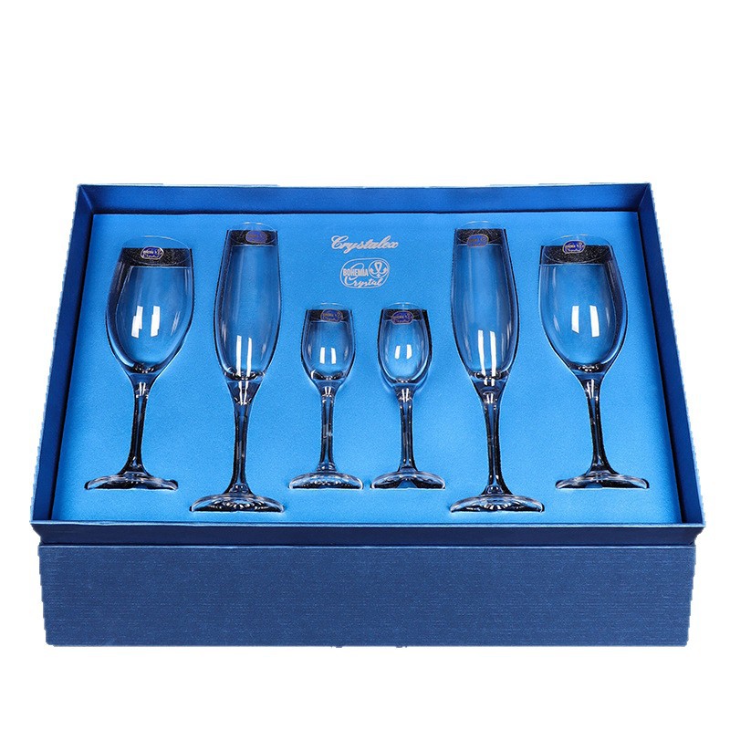 Copas de vino tinto de cristal importadas de la República Checa, cristalería de lujo de alta gama, copas de champán de alto valor, juego de copas de alta gama en caja de regalo. image 7