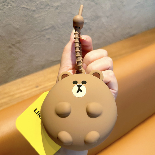 Genuine Brown Bear Coin Purse Cartoon Coni Rabbit Mini Key Bag Creative Multifunctional Headphone Storage Bag Pendant