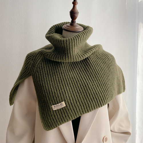 Autumn and winter new warm scarf for women Korean version solid color  neck protector to keep out the cold neck scarf decorative knitted shawl outer wear