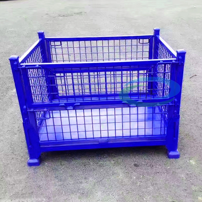 厂家直供折叠式仓储笼金属网格箱移动堆垛料架物流料架周转箱