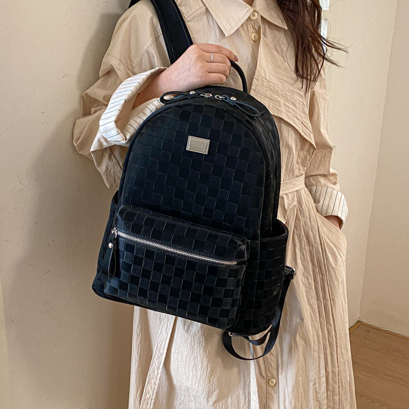 Mochila de moda coreana de mesa de ajedrez, mochila de viaje de gran capacidad para mujeres, 2026 nueva mochila universitaria