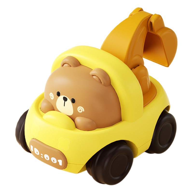 Dibujos animados lindo mascota inercial coche bebé lindo coche deslizante modelo regalo traje excavadora niños coche de juguete