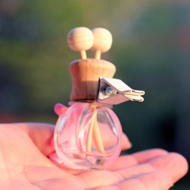 Aire acondicionado de coche, clip de salida de aire, flor de perla, botella de aromaterapia, perfume de coche, botella vacía de vidrio, accesorios de coche, decoración femenina
