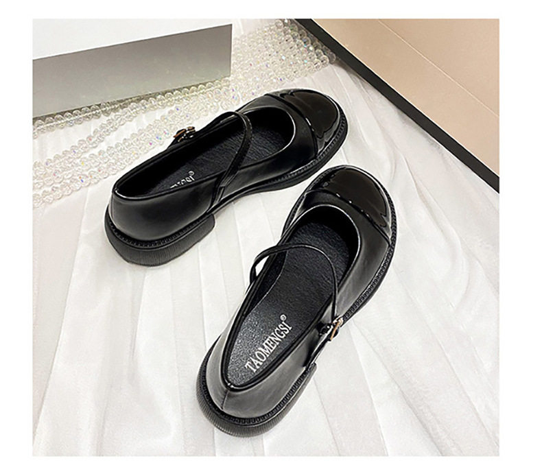 Giày Mary Jane nữ quai ngang gót vuông đế dày, mũi tròn, gót 3–5 cm — Màu mơ, Màu đen chi tiết 29