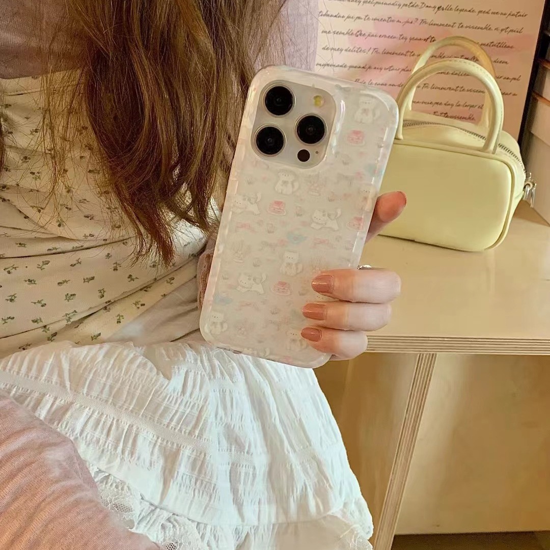 Ins fresco azul lindo gato 15ProMax nicho femenino iPhone13/12 para funda de teléfono móvil Apple 14