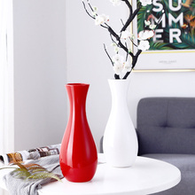 天台悦先简约红色陶瓷花瓶婚礼喜庆结婚装饰花器新房乔迁玄关桌面