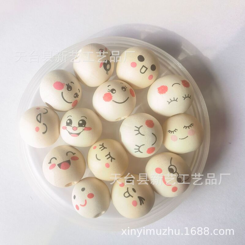 New 20mm Lotus Wood round beads raw wood color smiley face round wood beads wooden beads round beads loose beads diy jewelry accessories New 20mm Lotus Wood round beads raw wood color smiley face round wood beads wooden beads round beads loose beads diy jewelry accessories