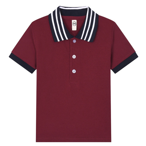 kids children's t-shirt long sleeve cotton white lapel boy polo shirt girl primary school uniform