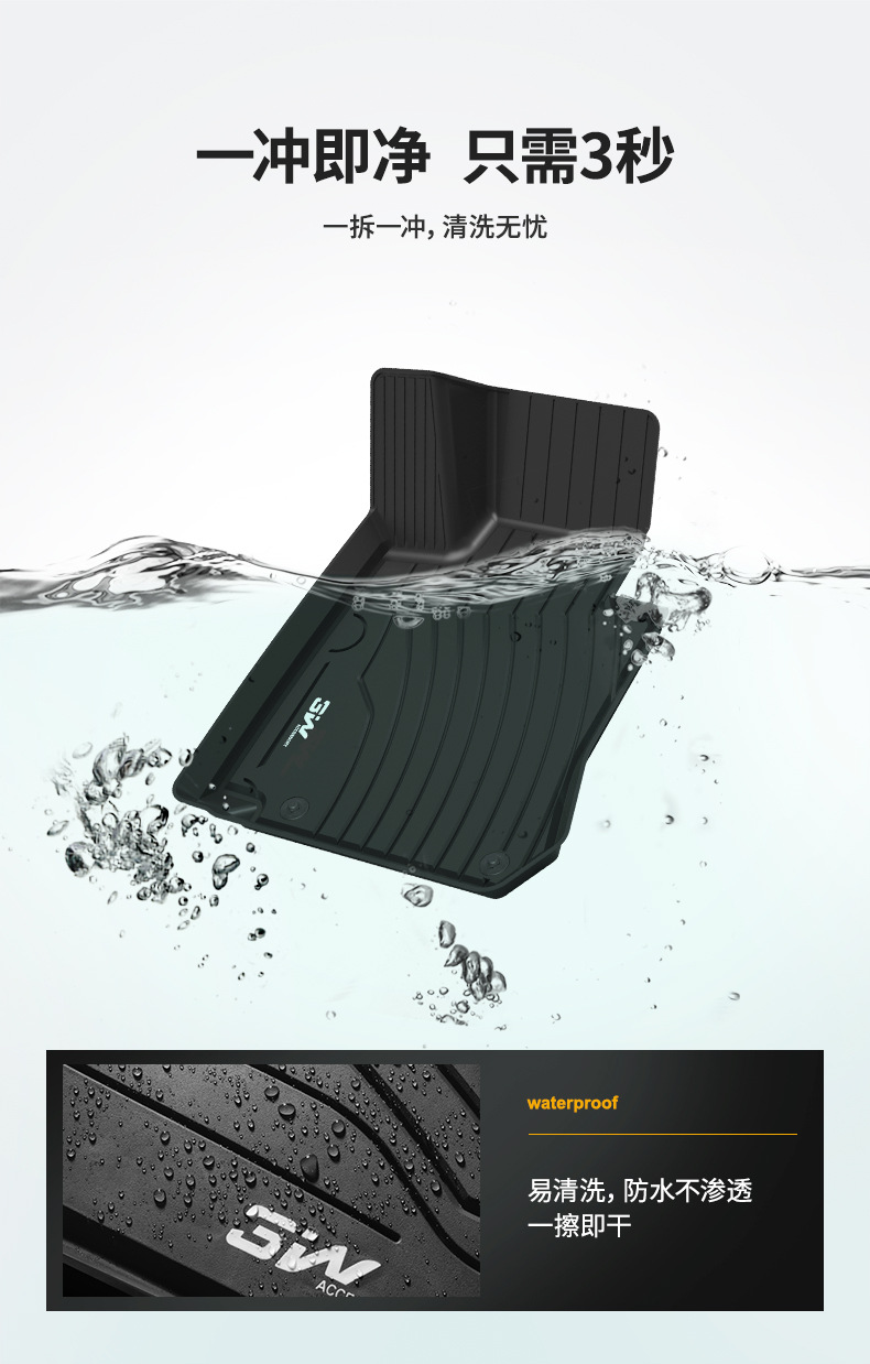 3W Full TPE Floor Mats For Mercedes-Benz C260L E300L GLA200 GLC260 CLACLS GT
