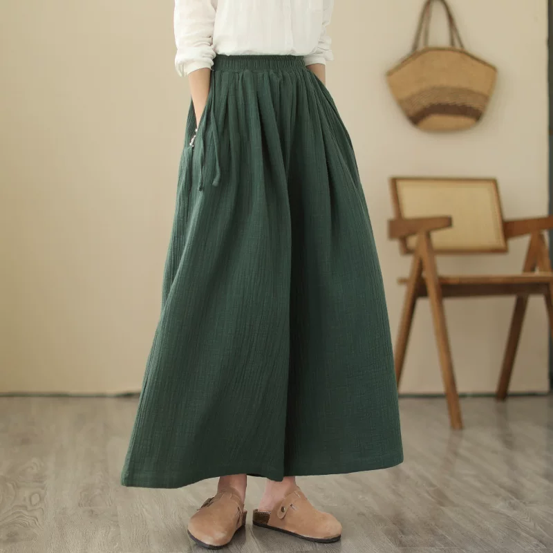 Весенние летние брюки для отдыха, хлопок и лен, оверсайз, plus size, высокая талия