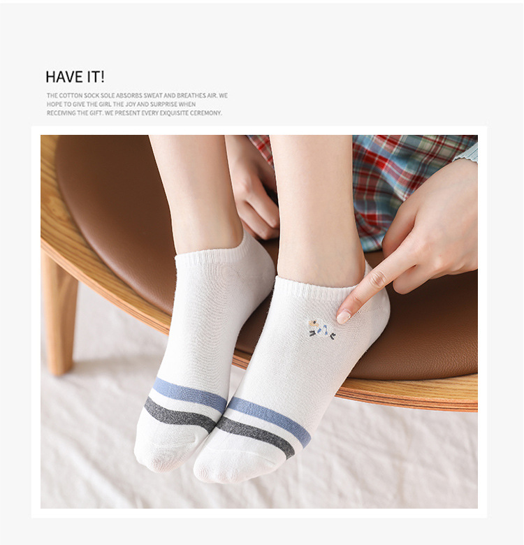 Student Women's Socks Cute Trendy Simple Invisible Shallow Mouth Socks display picture 1