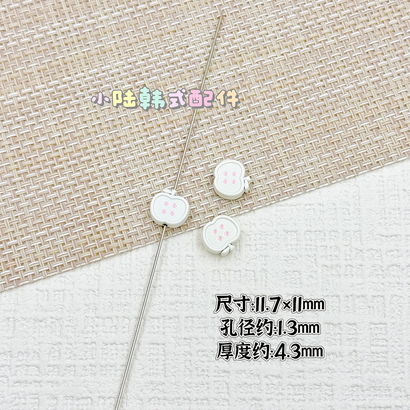 合金苹果仿纽扣烤漆串珠 diy发绳饰品手机链包挂钥匙扣散珠材料|undefined