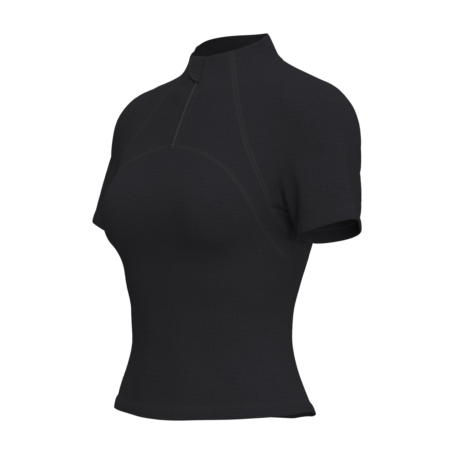 Juyi Tang primavera y verano nuevo estilo al aire libre correr yoga camiseta de manga corta con medio cremallera adelgazante alta ropa de fitness elástica